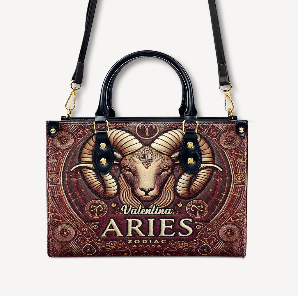 Aries Zodiac - Personalized Leather Handbag - Customize Gift For Her ZOD02