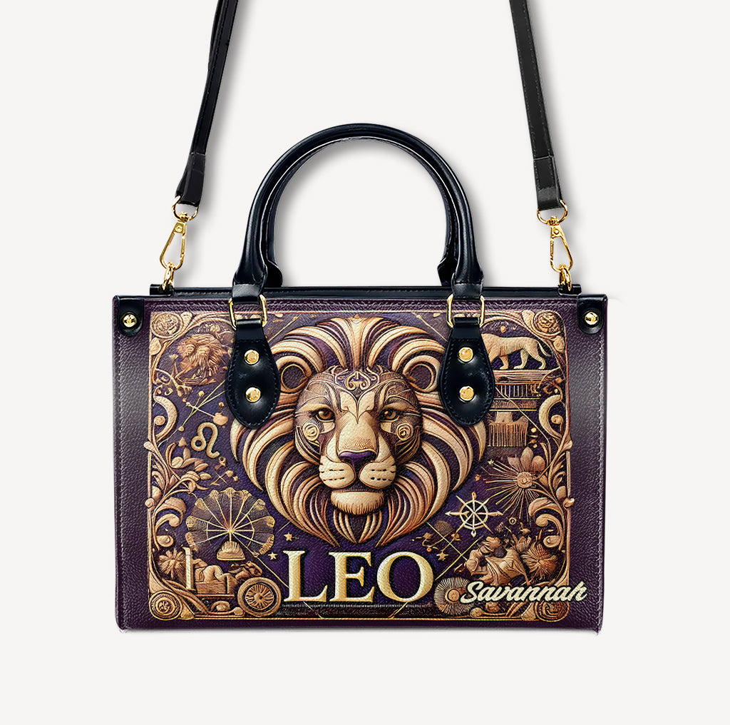 Leo Zodiac - Personalized Leather Handbag - Customize Gift For Her ZOD06