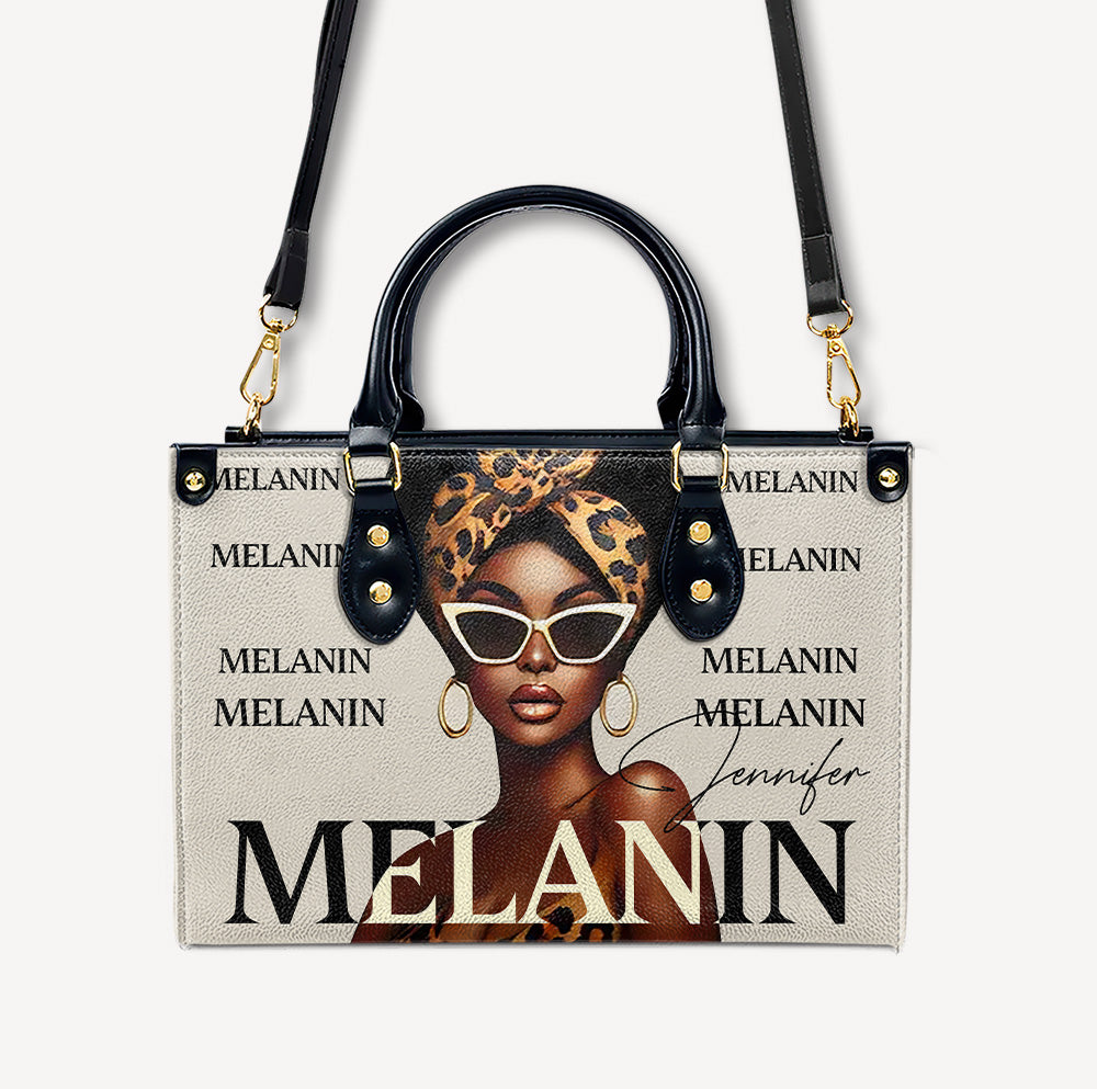 MELANIN - Personalized Leather Handbag - Customize Gift For Her BLQ13