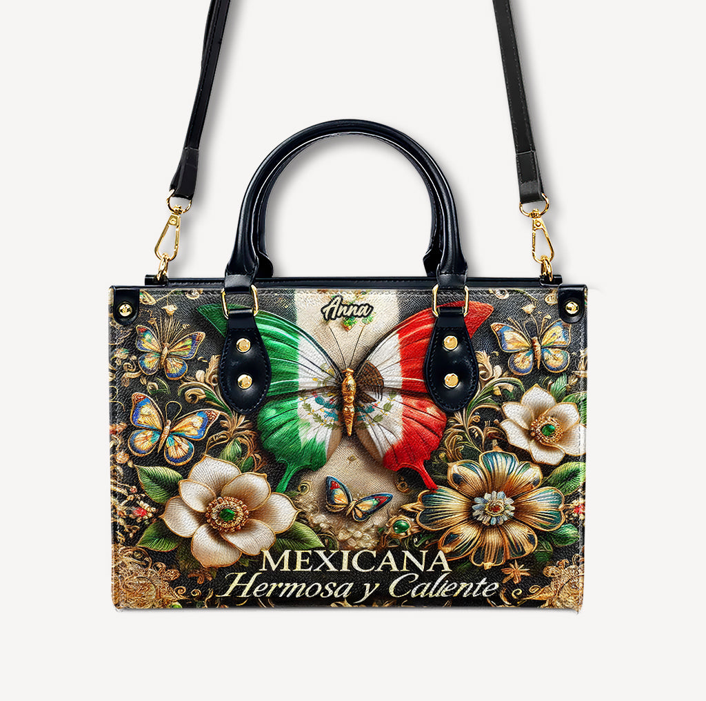 Mexicana hermosa y caliente - Personalized Leather Handbag - Customize Gift For Her MEX05