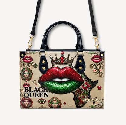 Black Queen - Personalized Leather Handbag - Customize Gift For Her BLQ06