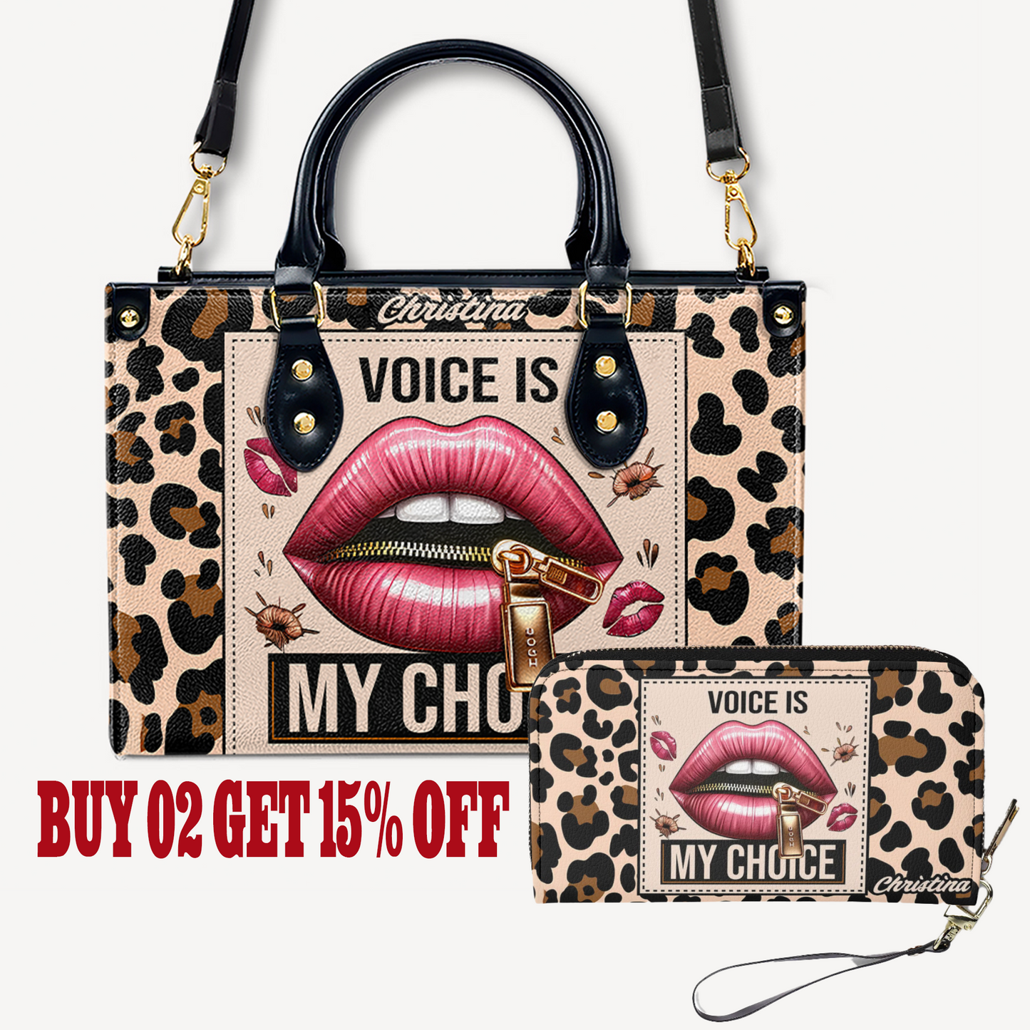 Voice is my choice - Personalized Leather Handbag - Customize Gift For Her LEO03