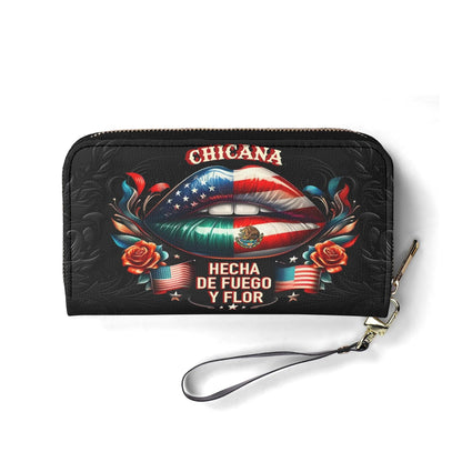 Chicana - Personalized Leather Clutch Purse MEX02C