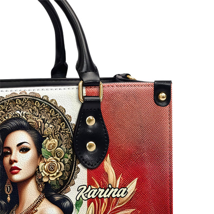 La Mejor Abuela Del Mundo - Personalized Leather Handbag - Customize Gift For Her MEX07