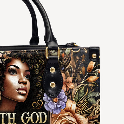 With God All Things Are Possible - Personalized Leather Handbag - Customize Gift For Her BLQ02