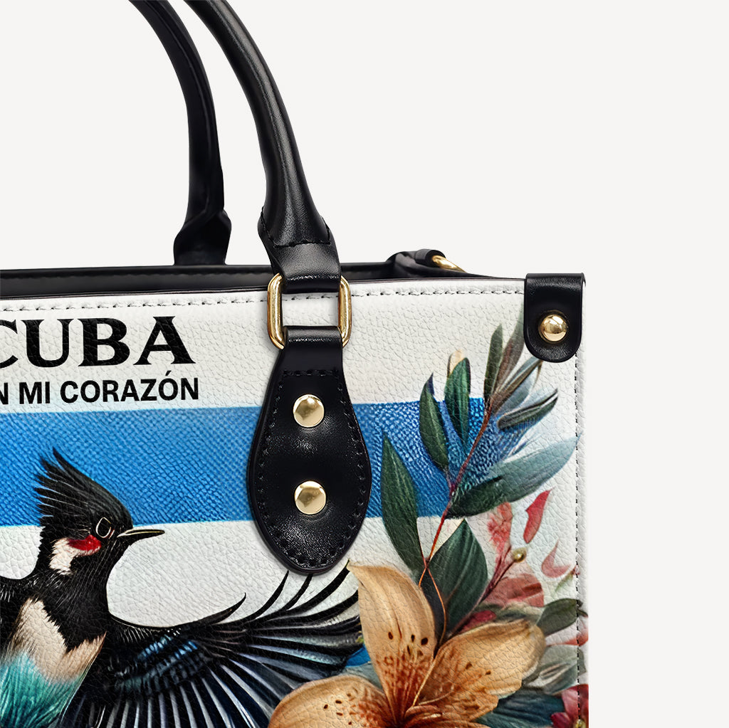 Cuba en mi Corazón - Personalized Leather Handbag - Customize Gift For Her CUB02