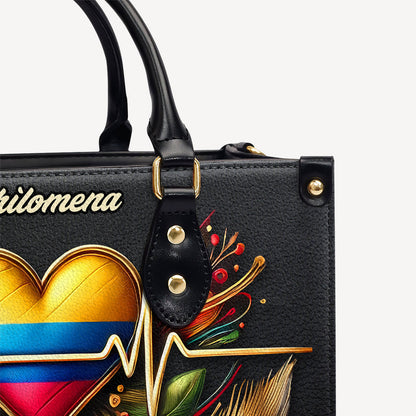 Colombia En Mi Corazón - Personalized Leather Handbag - Customize Gift For Her COL03