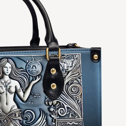 Aquarius Zodiac - Personalized Leather Handbag - Customize Gift For Her ZOD01