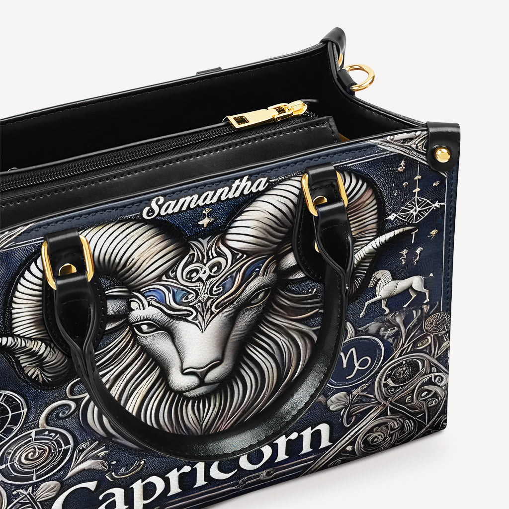 Capricorn Zodiac - Personalized Leather Handbag - Customize Gift For Her ZOD04