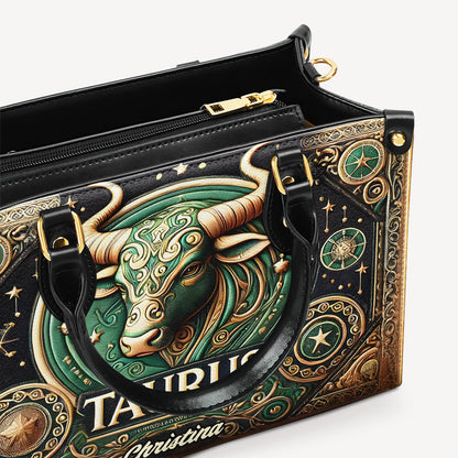 Taurus Zodiac - Personalized Leather Handbag - Customize Gift For Her ZOD11