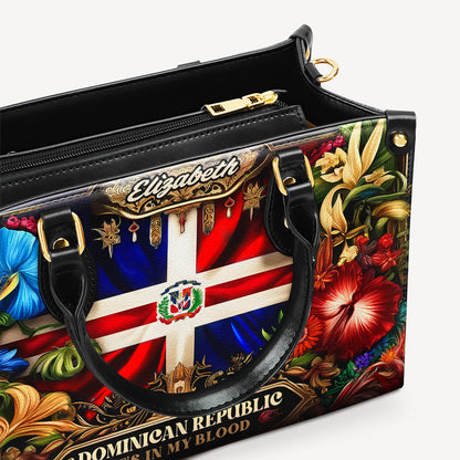 Dominican Republic It's in my blood - Personalized Leather Handbag - Customize Gift For Her DOM07