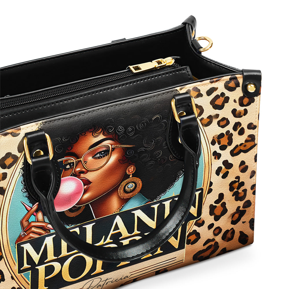 Melanin Popping - Personalized Leather Handbag - Customize Gift For Her BLQ14