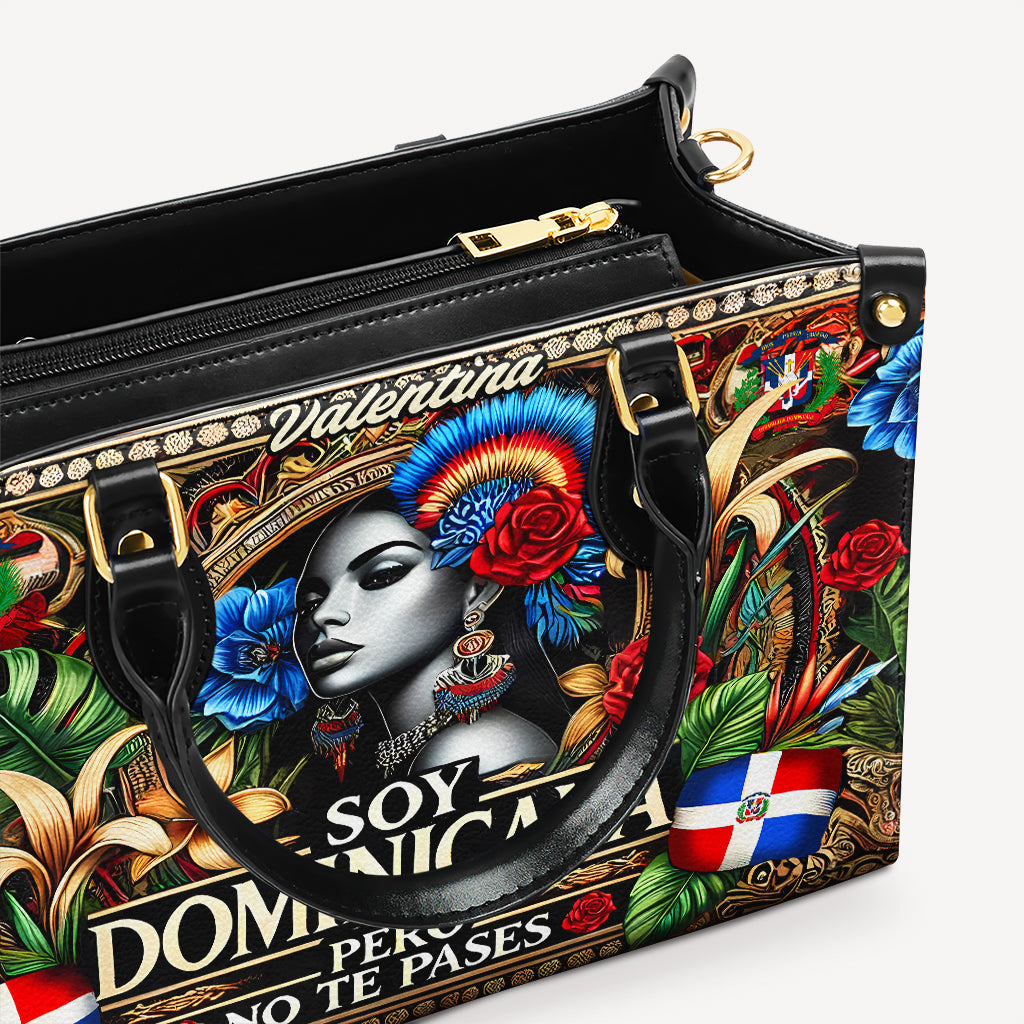 Soy Dominicana pero no te pases - Personalized Leather Handbag - Customize Gift For Her DOM06