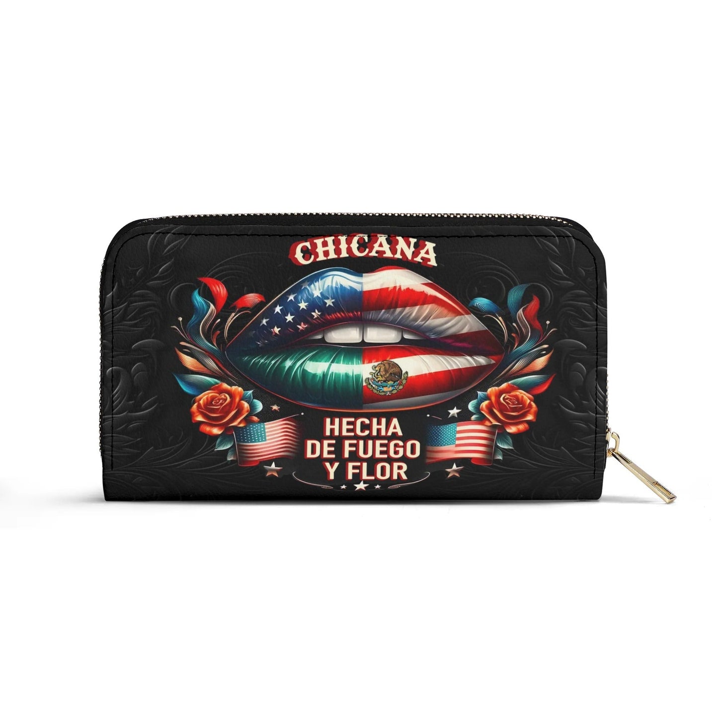 Chicana - Personalized Leather Clutch Purse MEX02C