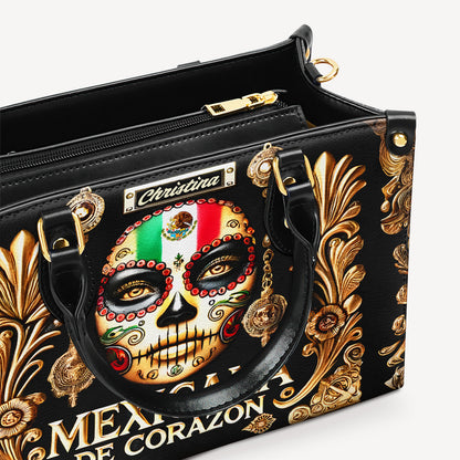 Mexicana de corazón - Personalized Leather Handbag - Customize Gift For Her MEX04