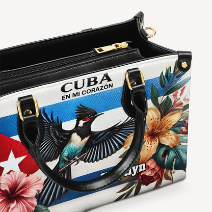 Cuba en mi Corazón - Personalized Leather Handbag - Customize Gift For Her CUB02