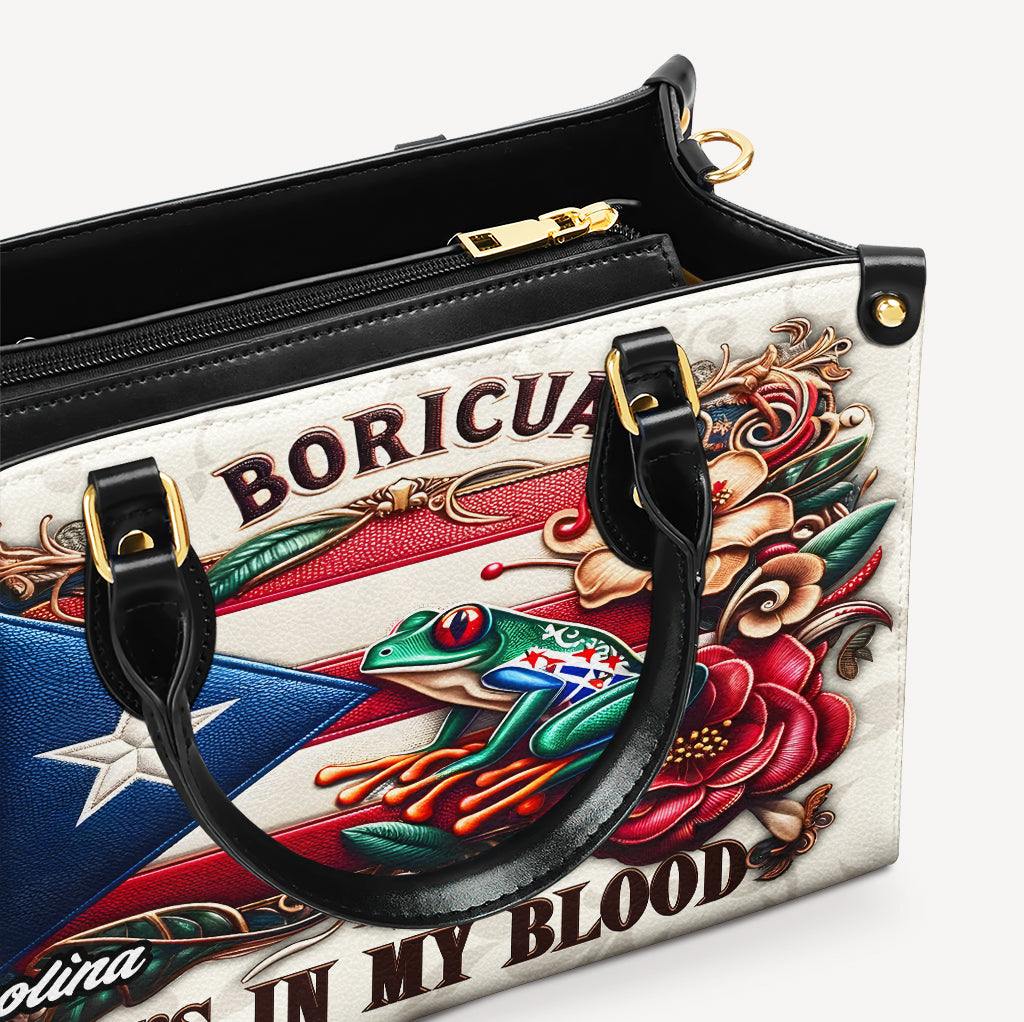 Boricua It's In My Blood - Personalized Leather Handbag - Customize Gift For Her BOR01 - OpulentPurse