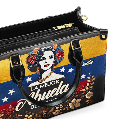 La Mejor Abuela Del Mundo - Personalized Leather Handbag - Customize Name VEN02