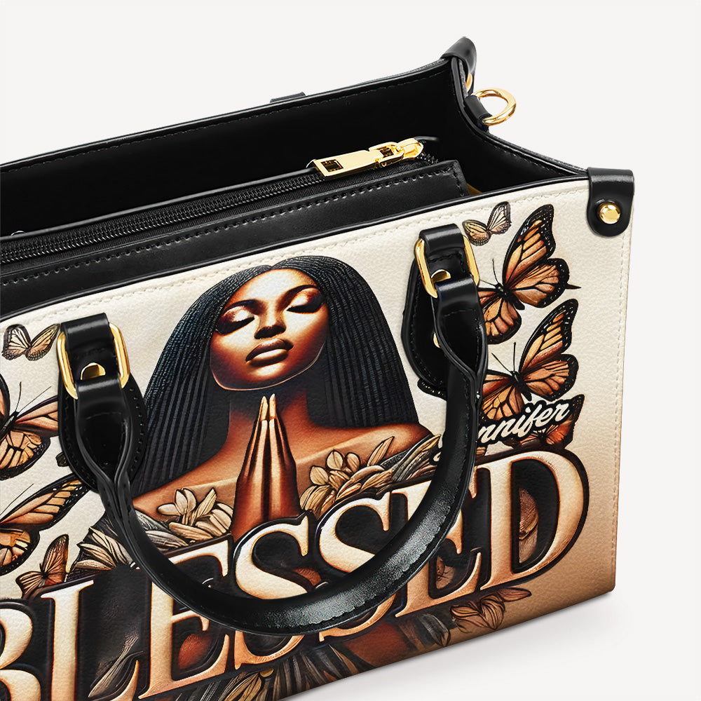 BLESSED - Personalized Leather Handbag - Customize Gift For Her CHR01