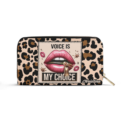 Voice is my Choice - Personalized Leather Clutch Purse LEO03C