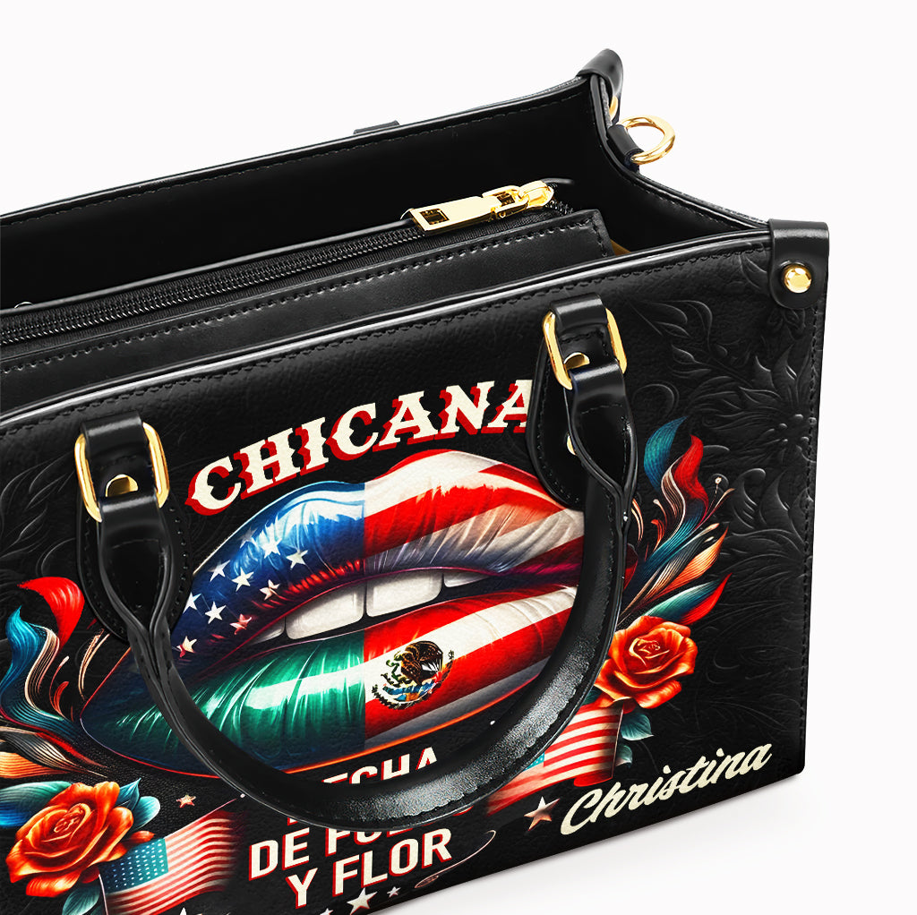 Chicana Lips- Personalized Leather Handbag WOM34 - OpulentPurse