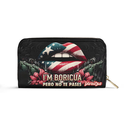 Boricua I'm nice Pero no te pases - Personalized Leather Clutch Purse PUE01C