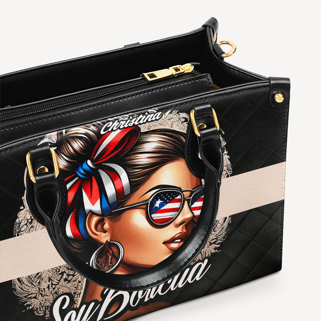 Soy Boricua - Personalized Leather Handbag - Customize Gift For Her BOR05