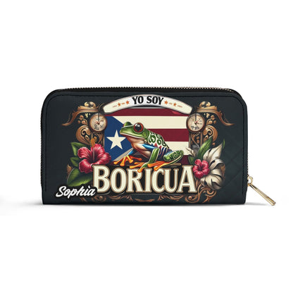 Yo soy Boricua - Personalized Leather Clutch Purse BOR06C