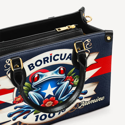 Boricua 100% - Personalized Leather Handbag - Customize Gift For Her BOR09