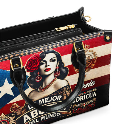 La Mejor Abuela Del Mundo - Personalized Leather Handbag - Customize Gift For Her BOR13