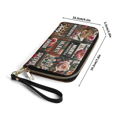 Yo Soy Mujer Poderosa Inteligente Valiente - Personalized Leather Clutch Purse LEO02C