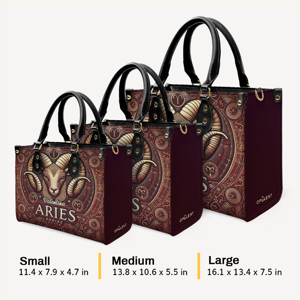 Aries Zodiac - Personalized Leather Handbag - Customize Gift For Her ZOD02