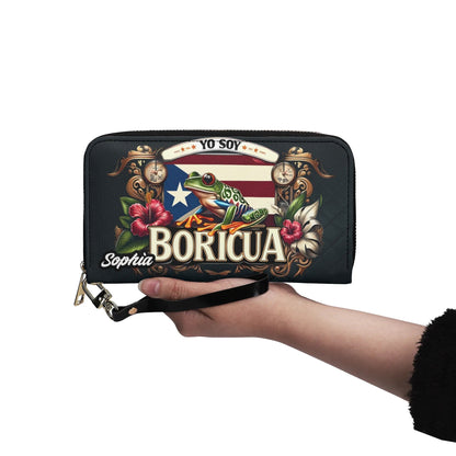 Yo soy Boricua - Personalized Leather Clutch Purse BOR06C