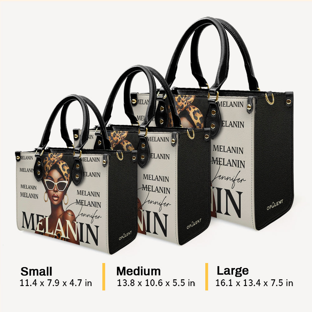 MELANIN - Personalized Leather Handbag - Customize Gift For Her BLQ13