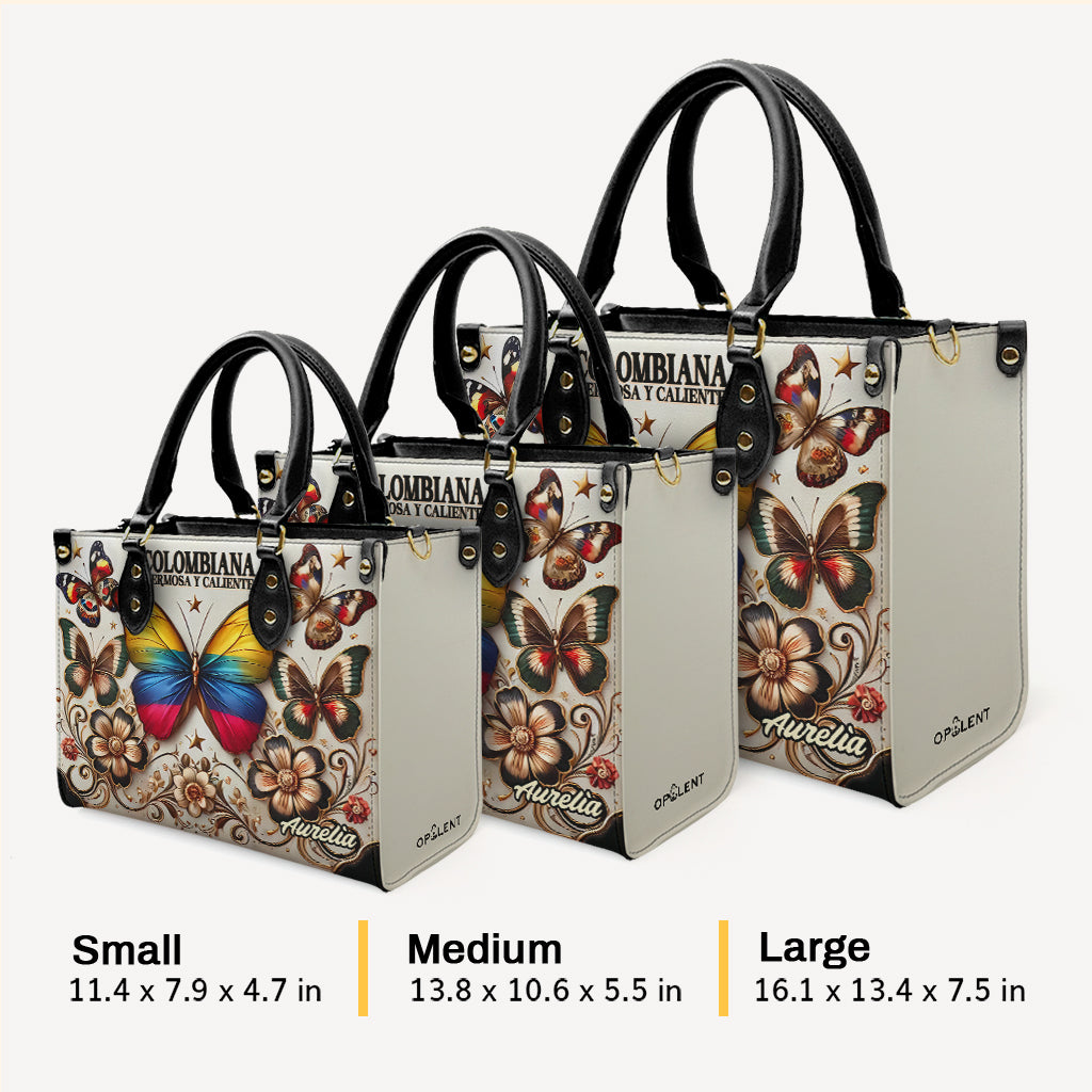 Colombiana hermosa y caliente - Personalized Leather Handbag - Customize Gift For Her COL05