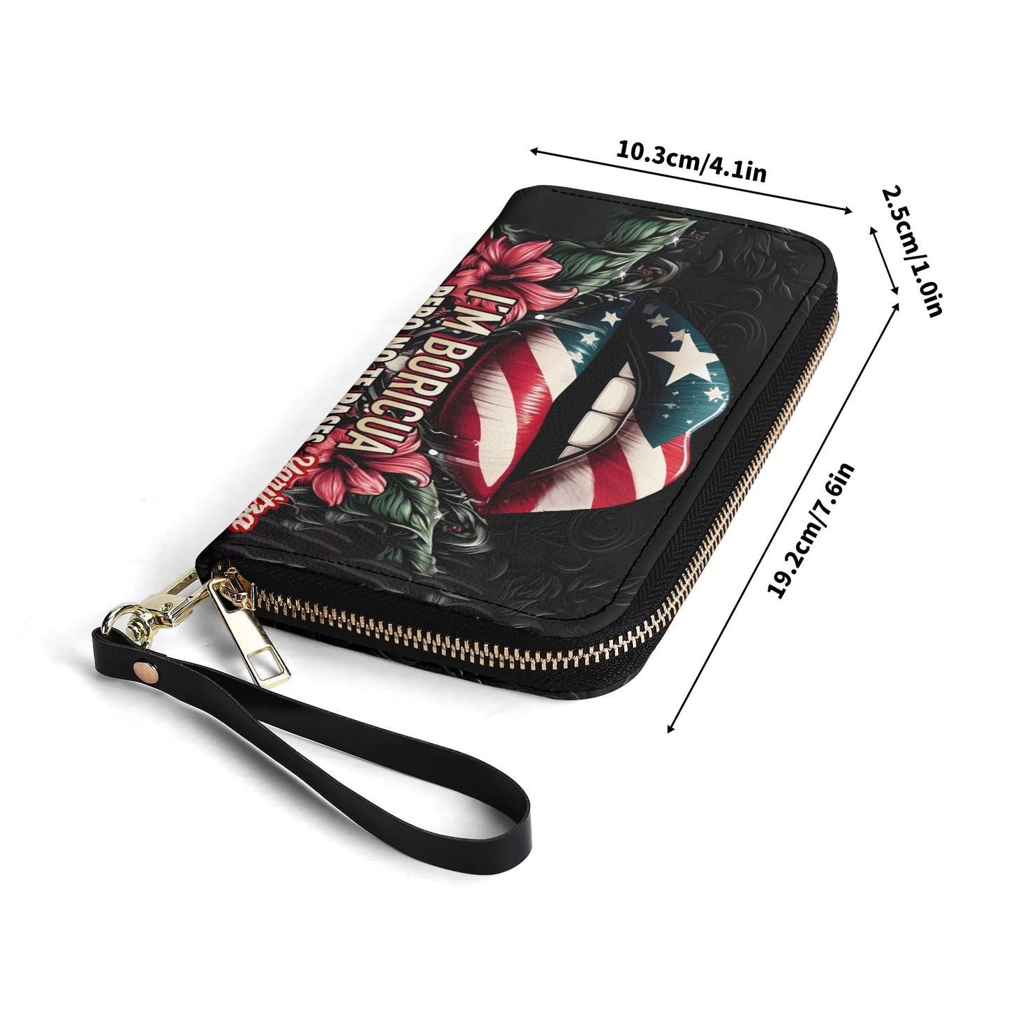 Boricua I'm nice Pero no te pases - Personalized Leather Clutch Purse PUE01C