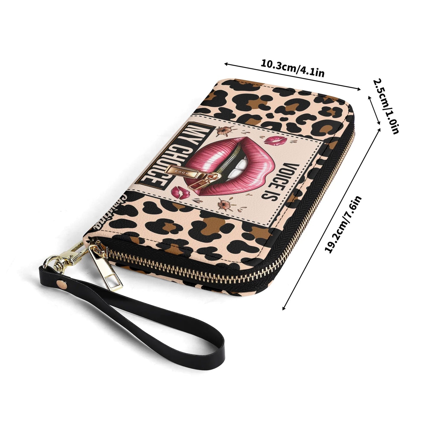 Voice is my Choice - Personalized Leather Clutch Purse LEO03C