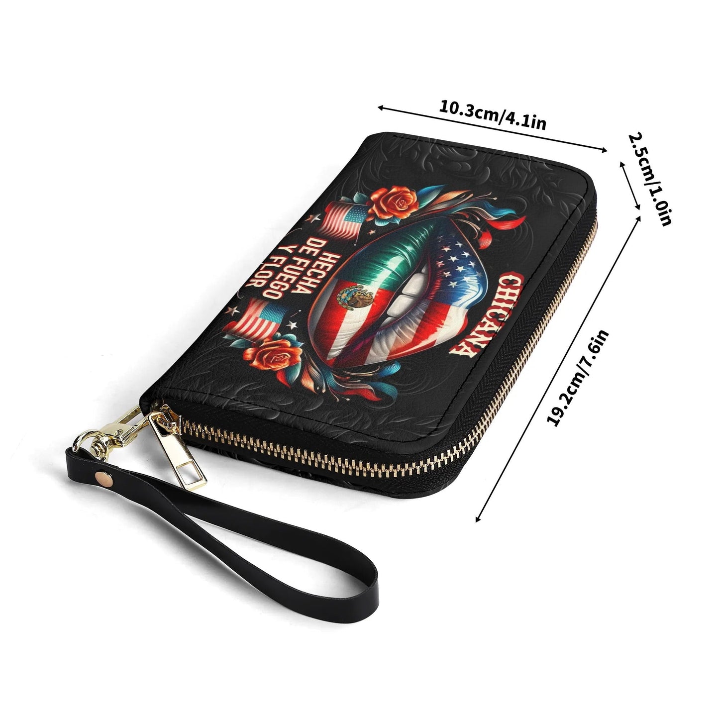 Chicana - Personalized Leather Clutch Purse MEX02C