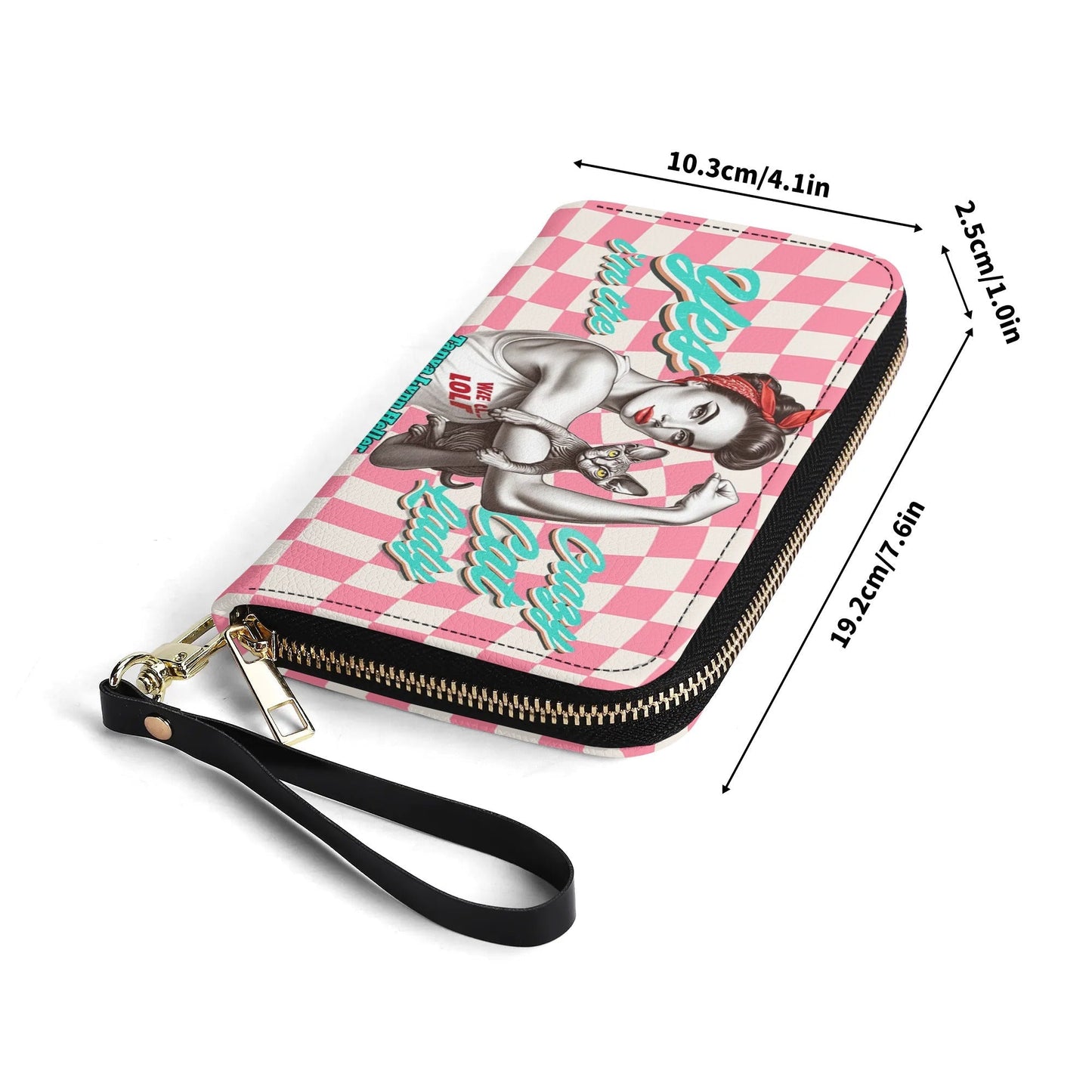 Yes I'm The Crazy Cat Lady - Personalized Leather Clutch Purse CAT18C