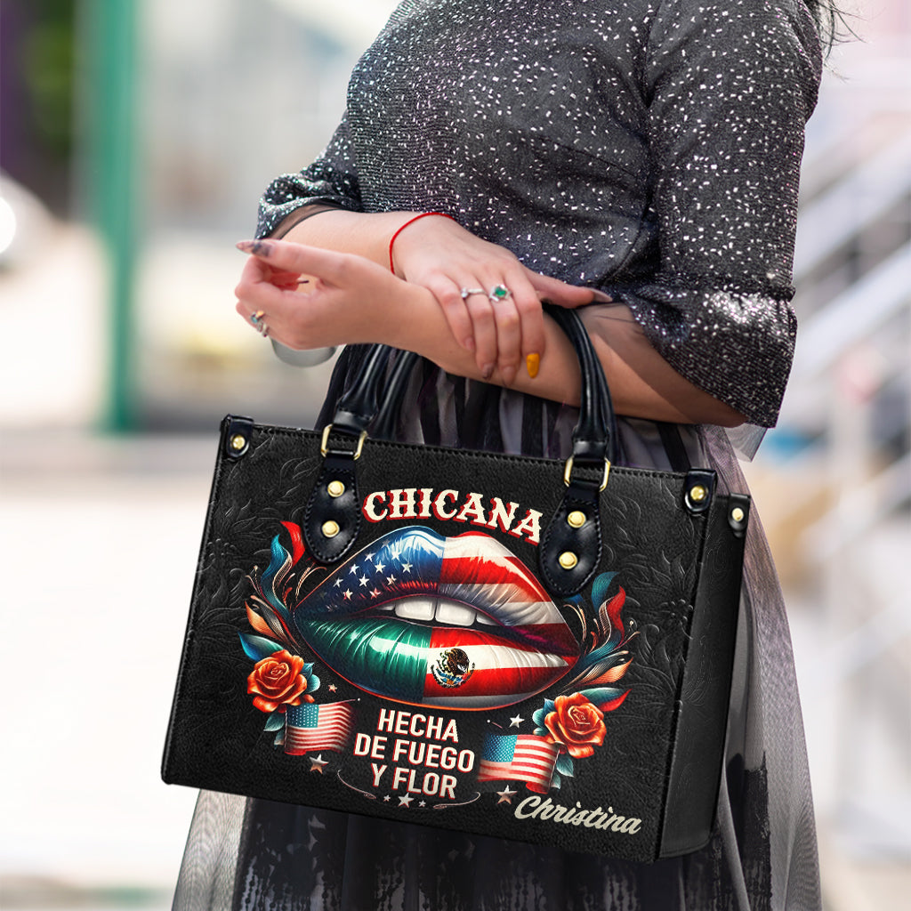 Chicana Lips- Personalized Leather Handbag WOM34 - OpulentPurse