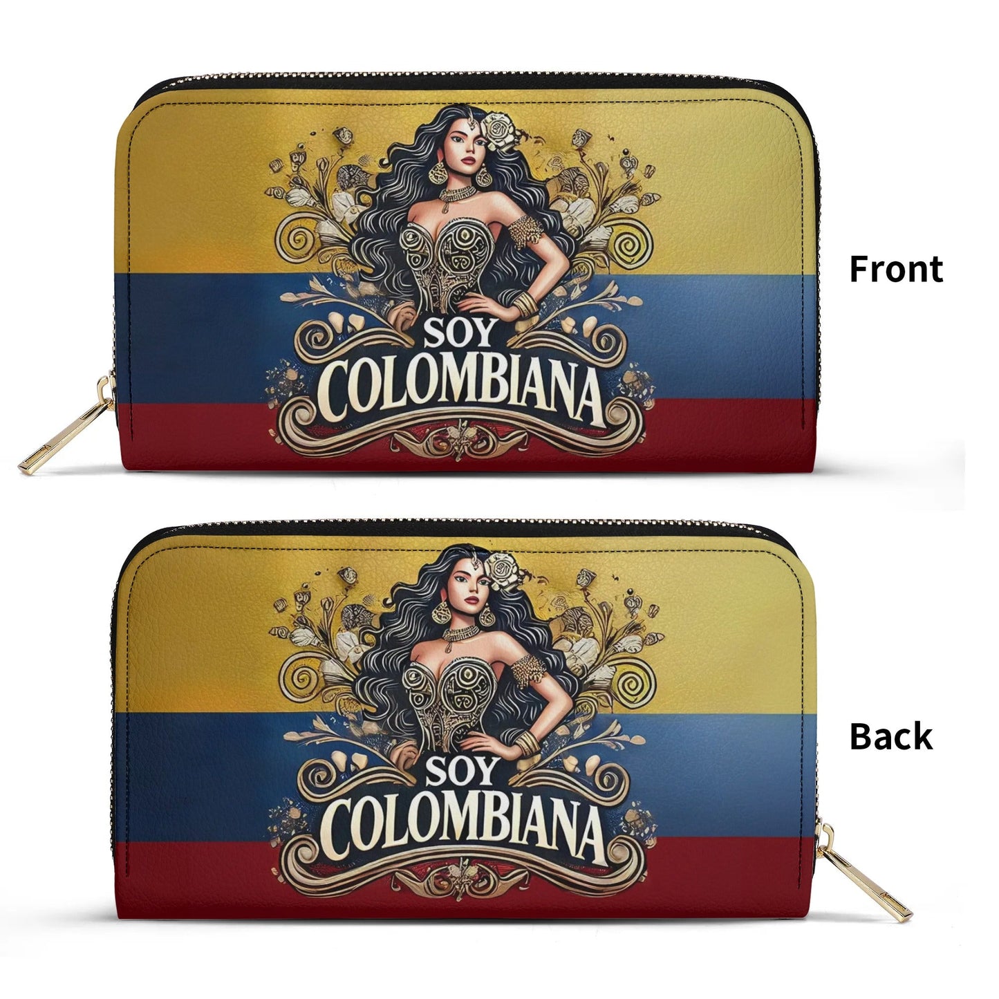 Soy Colombiana- Personalized Leather Clutch Purse COL02C