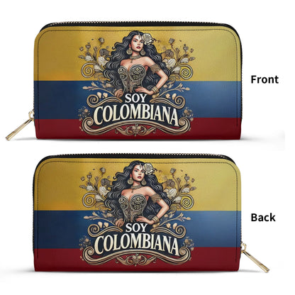 Soy Colombiana- Personalized Leather Clutch Purse COL02C