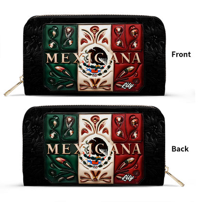 Mexicana - Personalized Leather Clutch Purse MEX03C