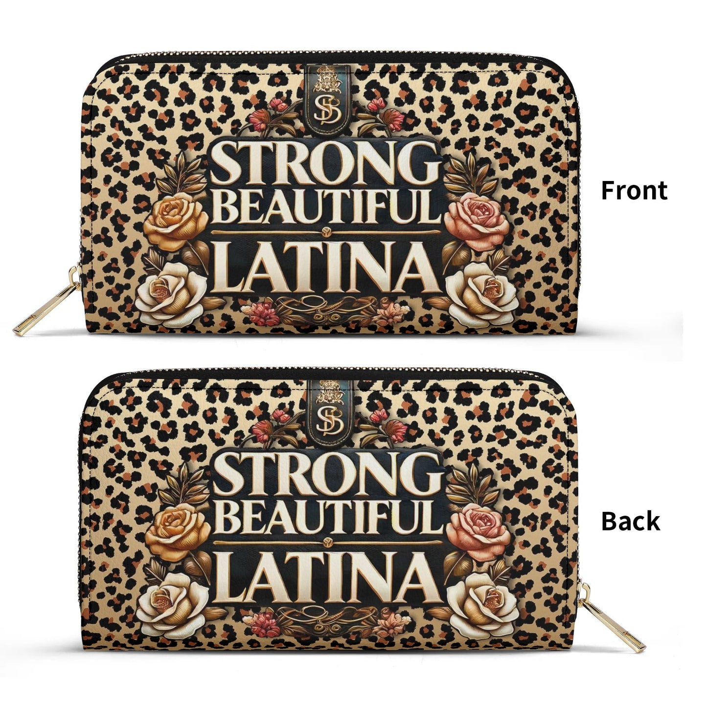 Strong Beautiful Latina - Personalized Leather Clutch Purse LAT08C