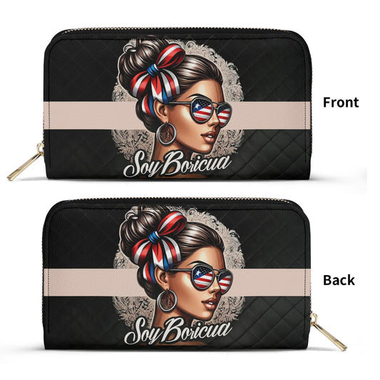 Soy Boricua - Personalized Leather Clutch Purse BOR05C