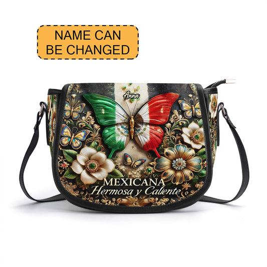 Mexicana hermosa y caliente - Personalized Leather Saddle Cross Body Bag MEX05S5