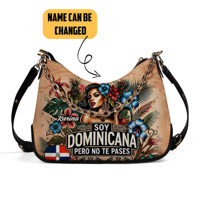 Soy Dominicana pero no te pases - Personalized Custom Chain Crossbody Handbag - DOM05S9