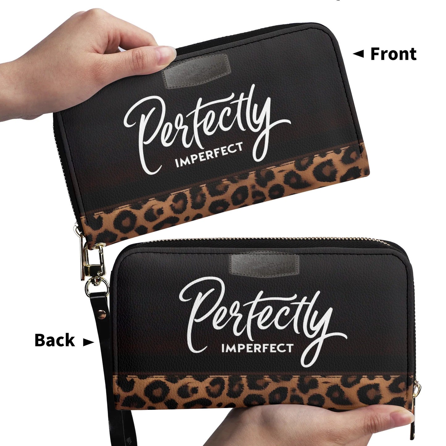 Perfectly Imperfect - Personalized Leather Clutch Purse LAT09C