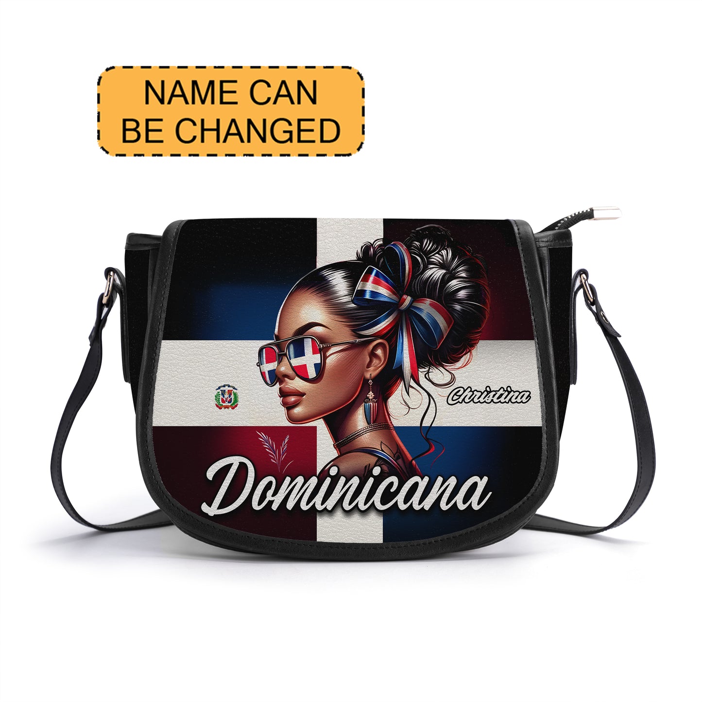 Dominicana - Personalized Leather Saddle Cross Body Bag DOM02S5