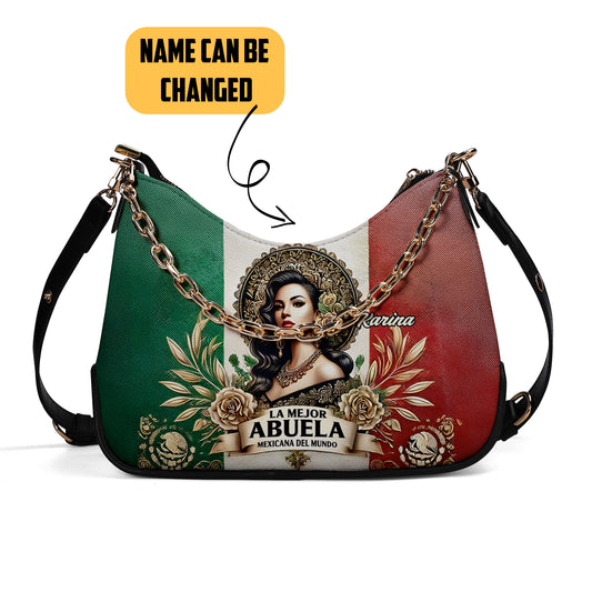 La Mejor Abuela Del Mundo - Personalized Custom Chain Crossbody Handbag - MEX04S9